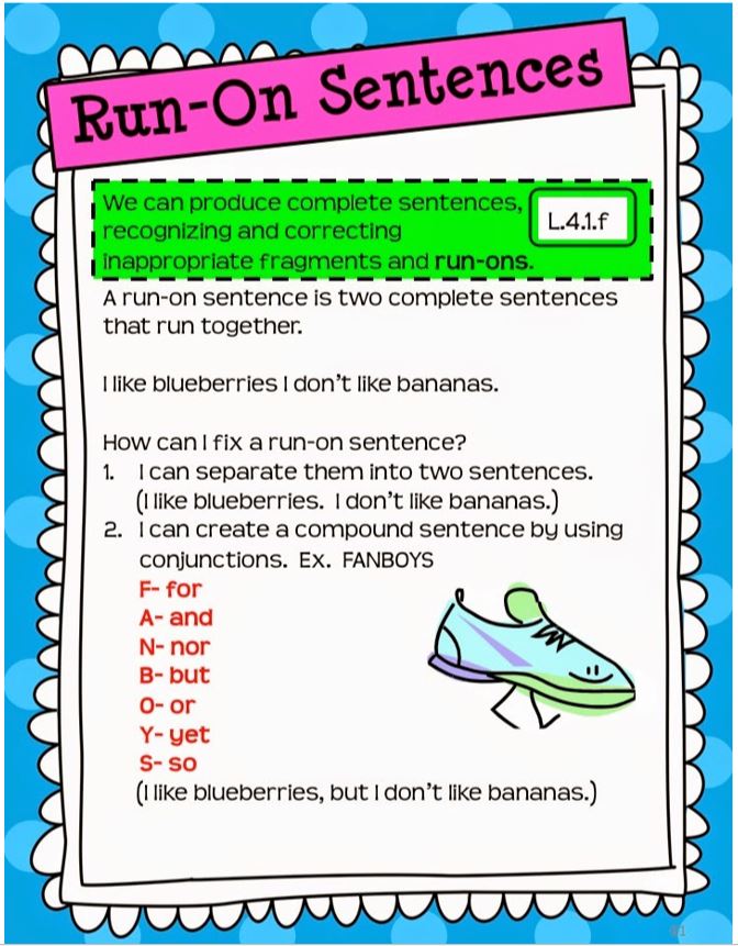 Word Study 4/30/20 Correcting Run-On Sentences - Mr. Roberson ESL